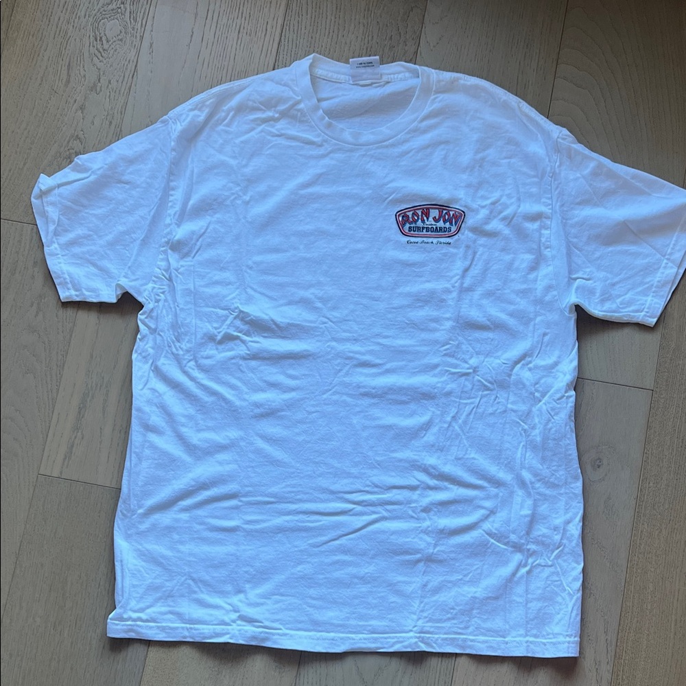 RON JON White T-Shirt with Logo